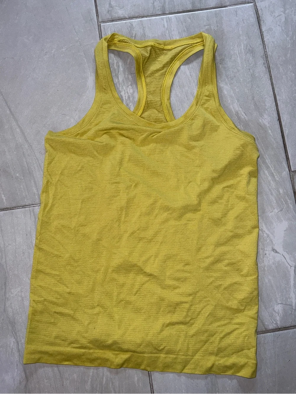 yellow lululemon racer back tank